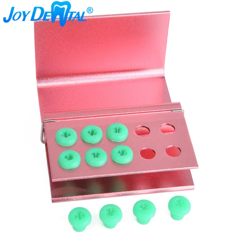 

Dental Burs Holder 10 Holes Block with Cover silicon Pink Sterilized 135 ℃ for High Speed Burs& Low Speed Burs