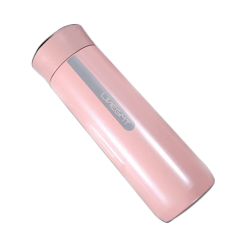 Pink 480 мл нержавеющая сталь Смарт бутылка для воды Светодиодная панель температурного контроля термосы питьевой напоминание сенсорный теплоизолированый термос с чашкой - Цвет: Pink