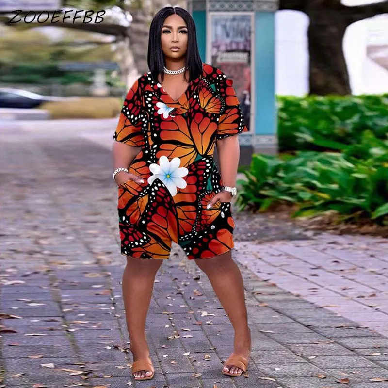 

ZOOEFFBB Aesthetic Pocket Loose Playsuit for Women Trendy Summer 2021 Clothes Loungewea Rompers Overalls One Piece Club Outfits