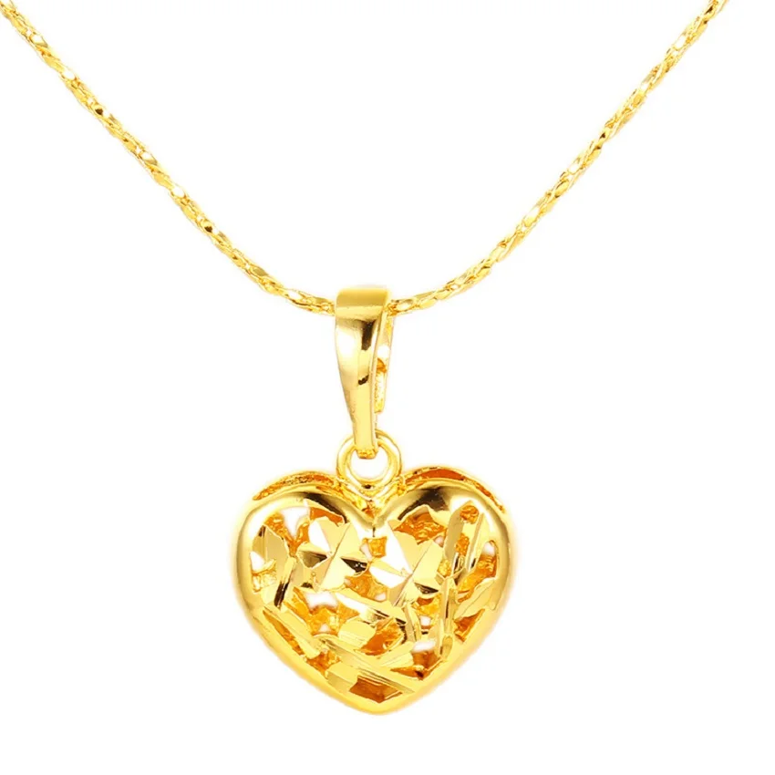 Вьетнамское Золотое модное ретро ожерелье Sarkin 24K в форме сердца для