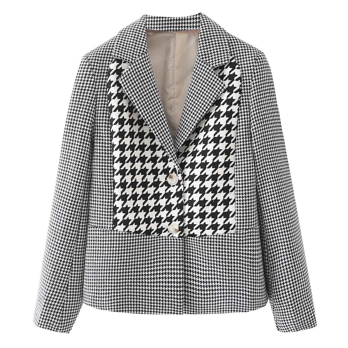 

2021 New Blazer Women Patchwork Checkered Long Sleeves Blazer Chic Lady Fashion Casual Suit Women