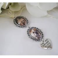 wedding photo charm custom made or diy bouquet memory charms for family photos and initials oval photo pendants bride gift idea