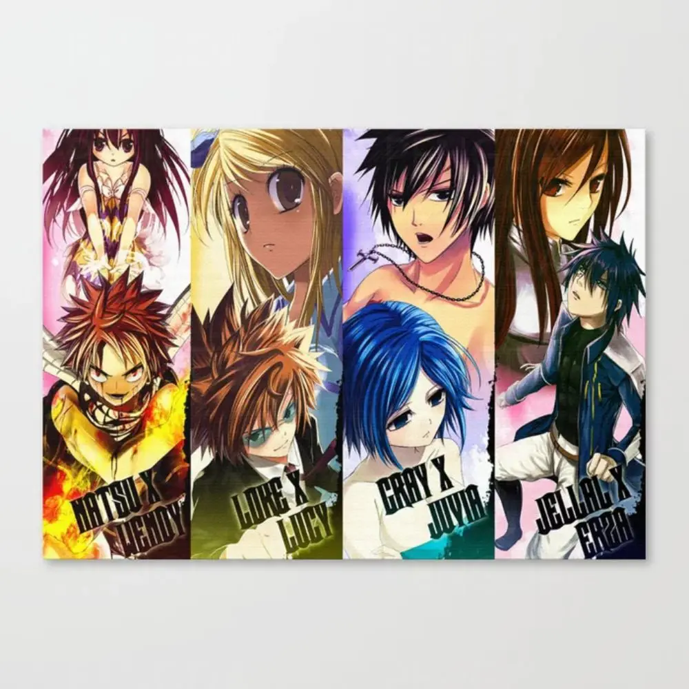 

Self-adhesive wall stickers Fairy Tail Wall Artwork Modular Japanese Anime Paintings Pictures Poster Living Room Decoration