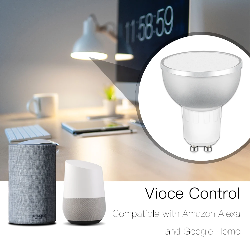 GU10 WiFi Smart LED Light Bulb RGBCW Warm White Daylight Multicolor Work with Alexa Google Home |