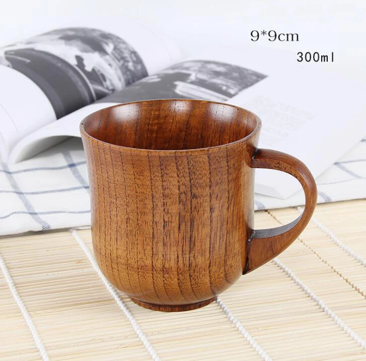 300ML Высококачественная креативная кружка из натурального дерева, кофейное бокал для вина, держатель для термоса, чайная чашка для семейного чая, бар, пивное молоко, посуда для напитков - Цвет: 300ML
