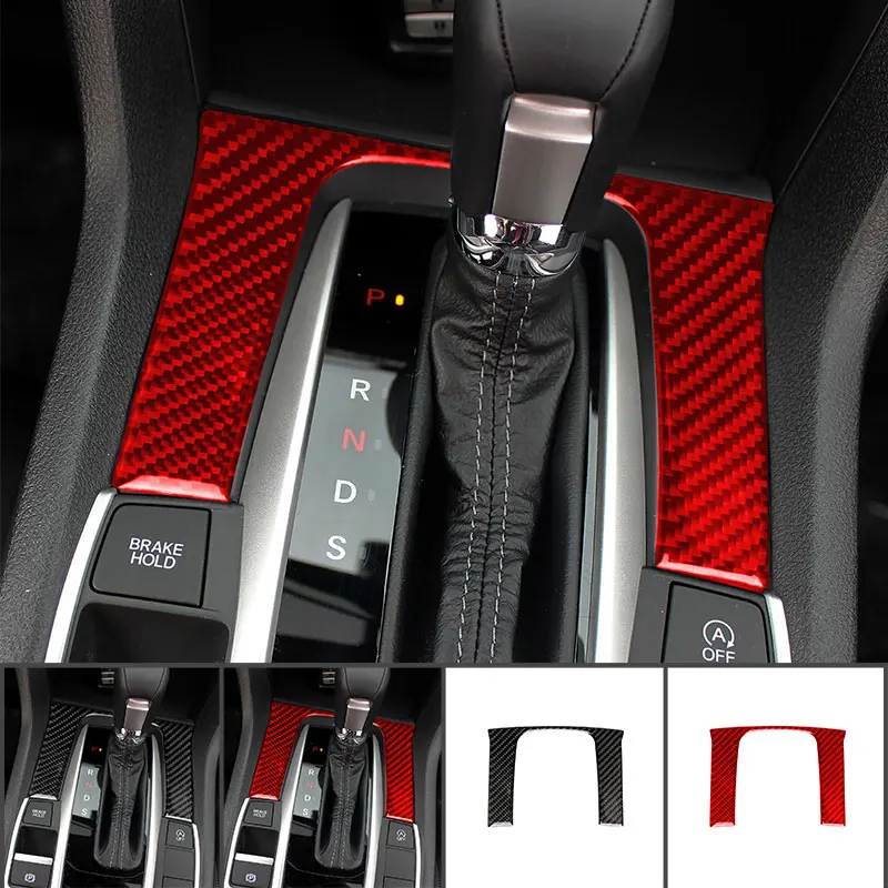 

Carbon Fiber Interior Accessories Control Gear Box Shift Panel Modification Cover Trim Stickers For Honda Civic 2016-2019
