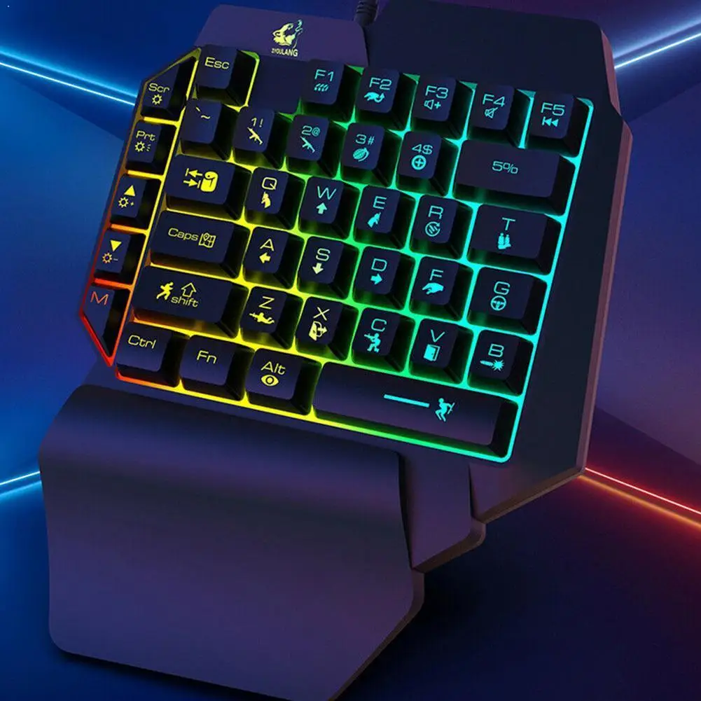 Проводная игровая клавиатура открывается одним движением красочные Подсветка