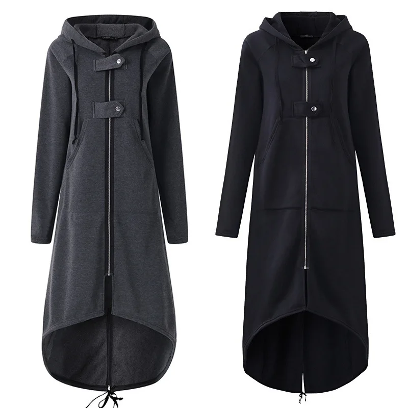 

Autumn and Winter High-quality Long Women's Zipper Jacket Hoodie Corduroy Long-sleeved Personality Street Shooting Hoodie
