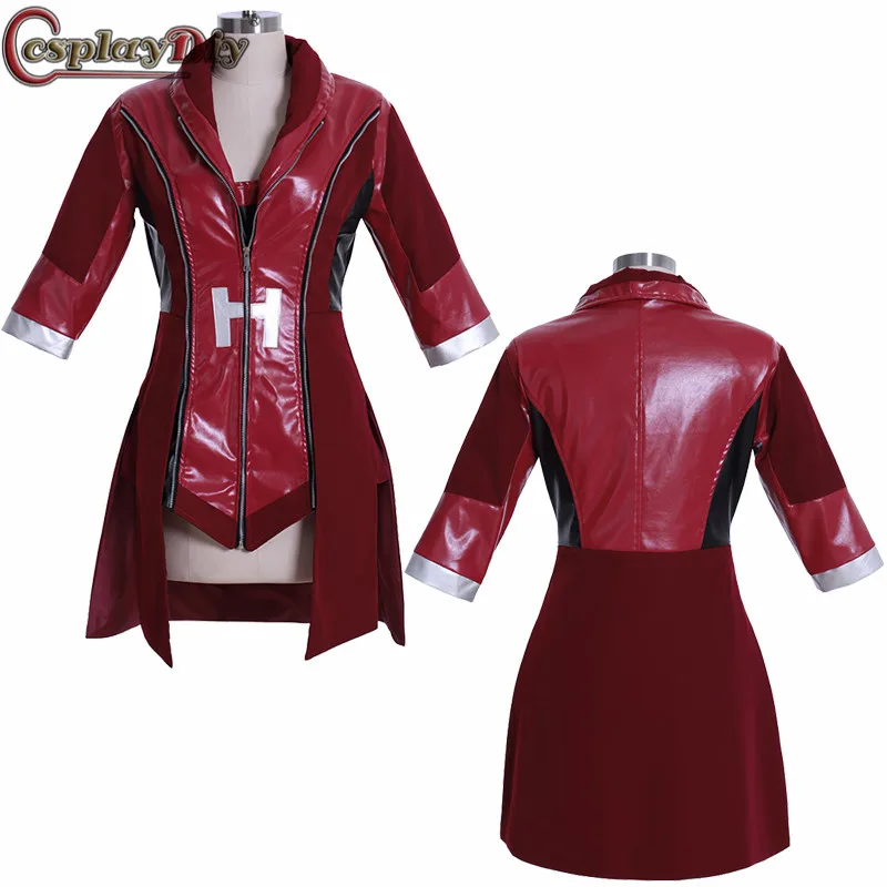 Cosplaydiy аж ультрана Скарлет ведьмы Куртка Косплей Костюм Wanda Django Maximoff пальто для