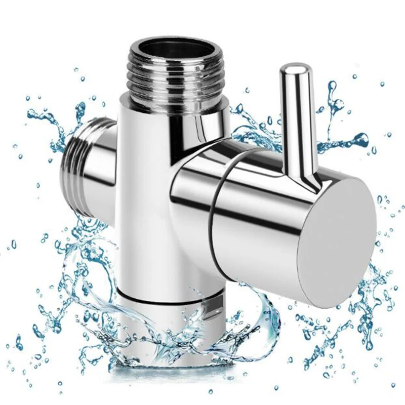 

Three Way T-Shaped Diverter Hose Fitting Tee Adapter Connector For Angle Valve Hose Bath Shower Arm Toilet