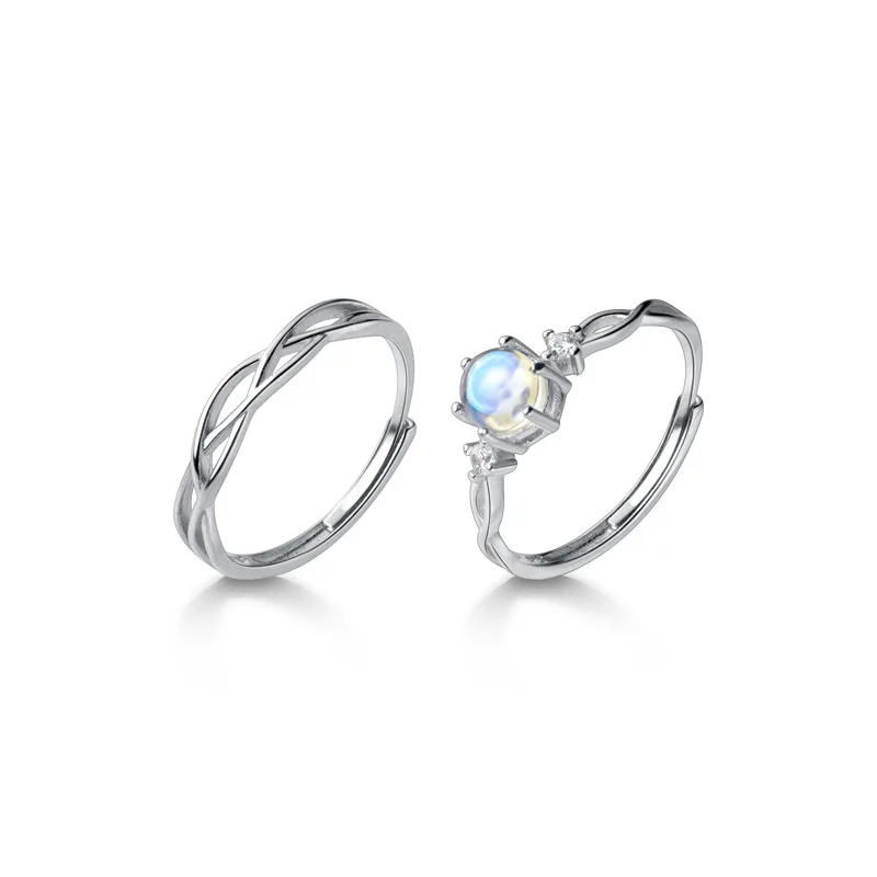 

925 Sterling Silver Dual Style Fashion Magic Colorful Zircon Open Adjustable Rings For Women Jewelry Valentine's Gift