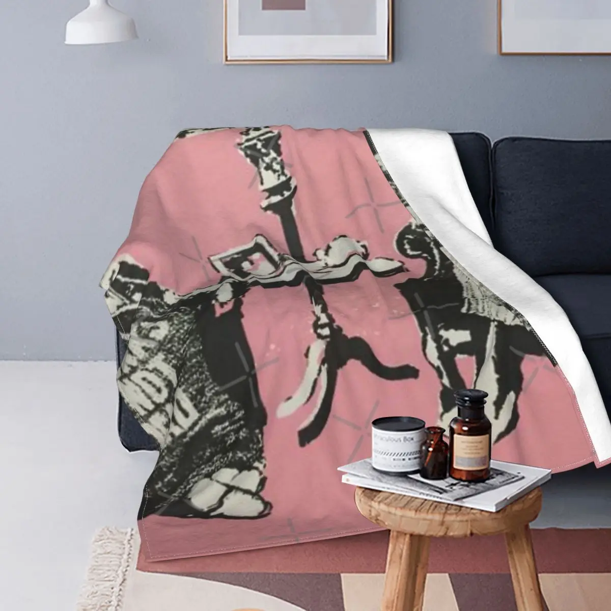 

Manta de muselina a cuadros para cama, colcha de color rosa, cobertor para cama