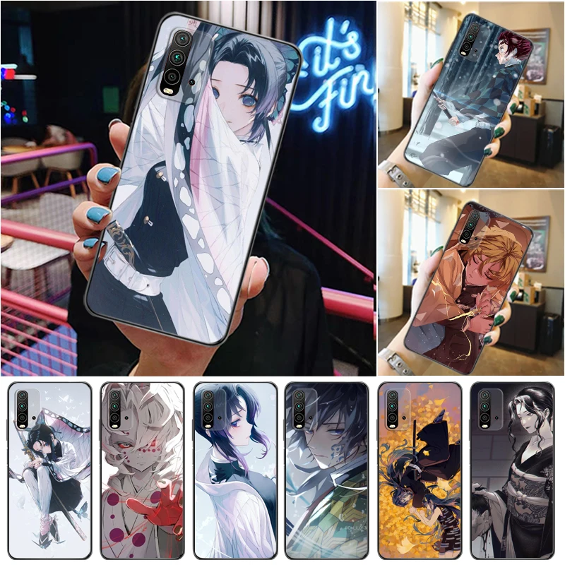 

Demon Slayer Kimetsu No Yaiba Kamado Tanjirou Agatsuma Zenitsu Kamado Nezuko Phone Case For Xiaomi Redmi 9 9T 9A Pro Funda