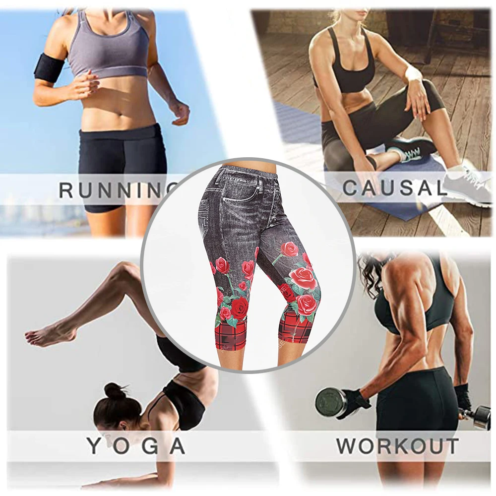 Модные женские леггинсы с цветочным принтом узкие брюки для йоги 2020 3XL размера