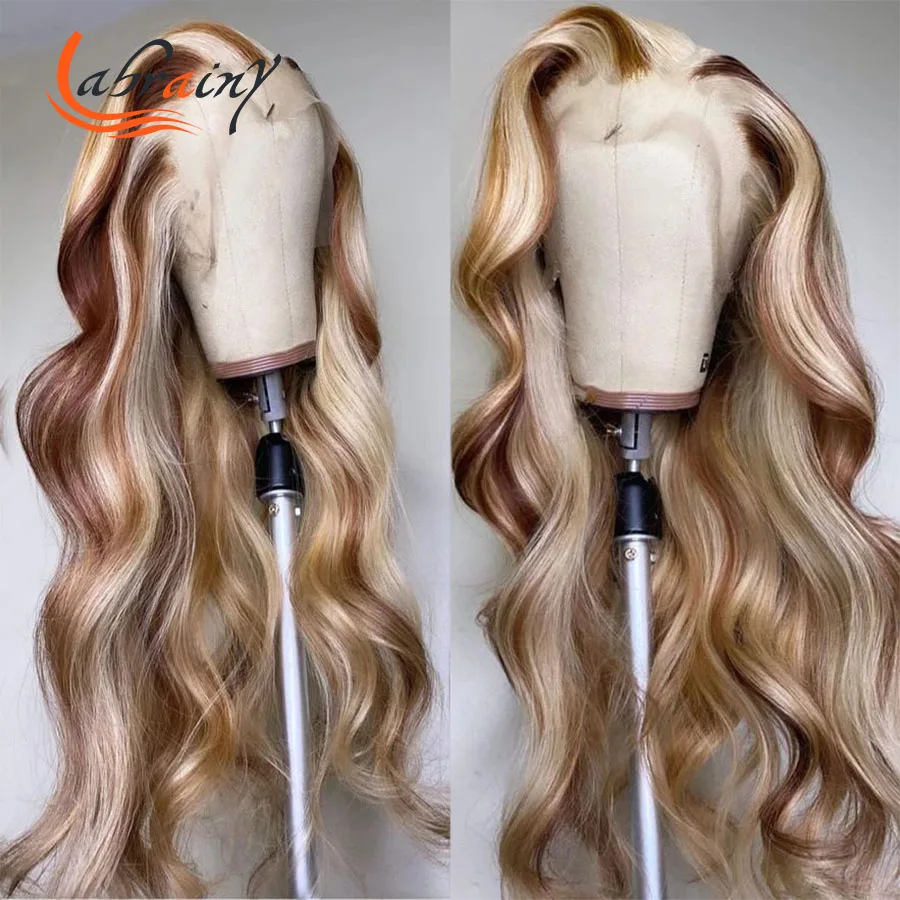 

Парики из натуральных волос, HD, с эффектом деграде, медовый блонд, на фронтальной сетке, предварительно выщипанные отбеленные узлы, 13x6x1