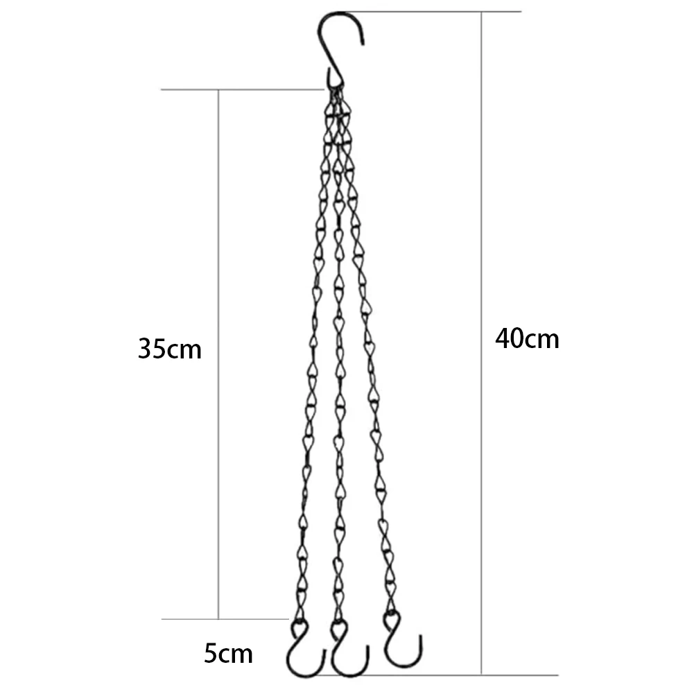 40cm Imitation Rattan Hanging Basket Flower Pot Chain With 3 Hooks Basin Hydroponic Plants Plant Grow Home Garden Decor | Дом и сад