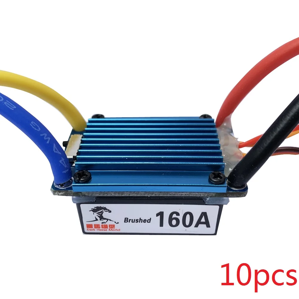 

10 шт. RC лодка 160A ESC 380/540/775 Матовый контроллер скорости двигателя, двухрежимный регулятор, ленточный тормоз для 1:10 автомобиля, лодки
