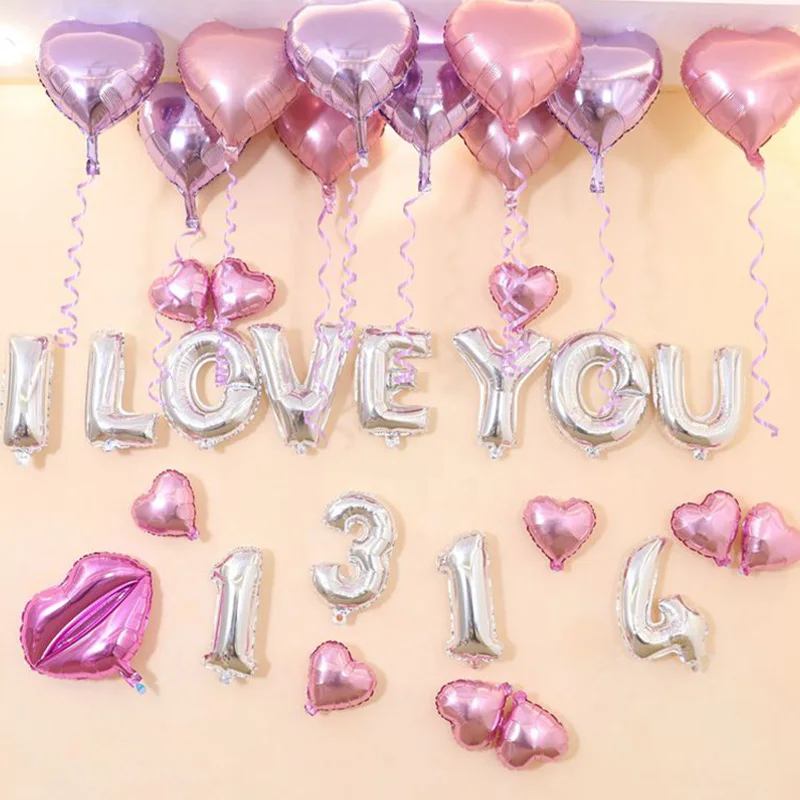 

18Inch Rose Gold Heart Foil Balloons Inflatable Helium Ballons Birthday Party Wedding Decoration Balloon Baby Shower Supplies