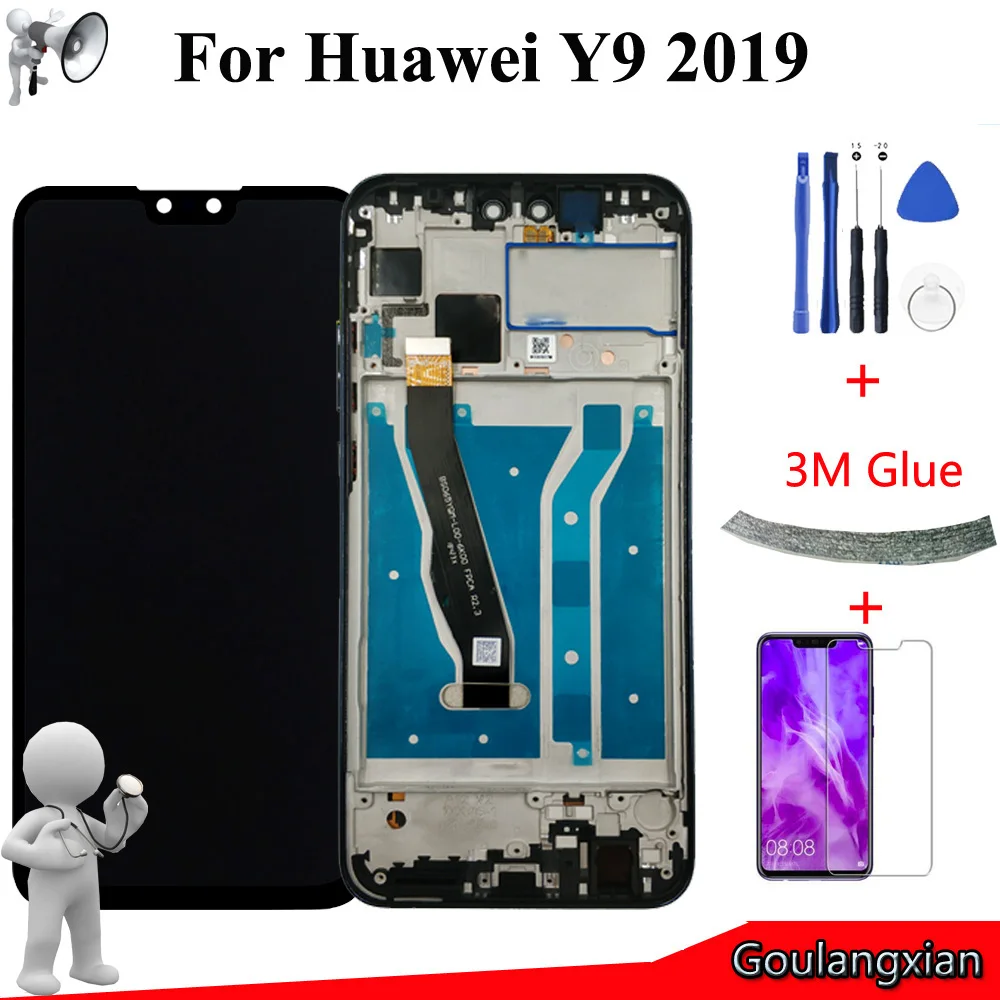 6 5 &quotОригинал ААА с рамкой ЖК дисплеем для Huawei Y9 2019 дисплей сенсорным экраном
