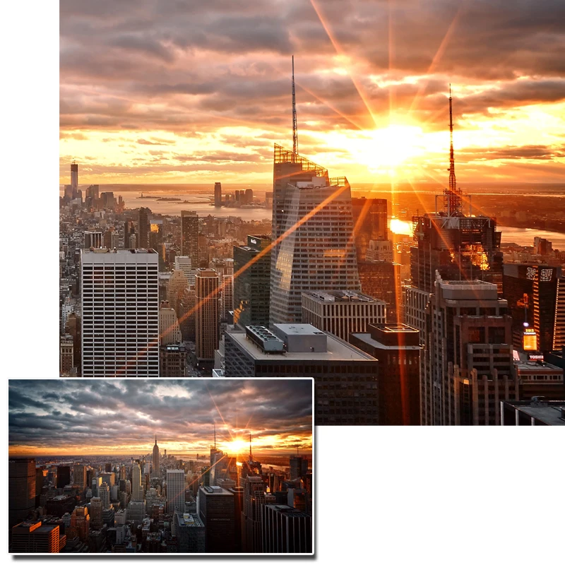 Холст настенные картины город Сумерки Картина на холсте закат морской пейзаж