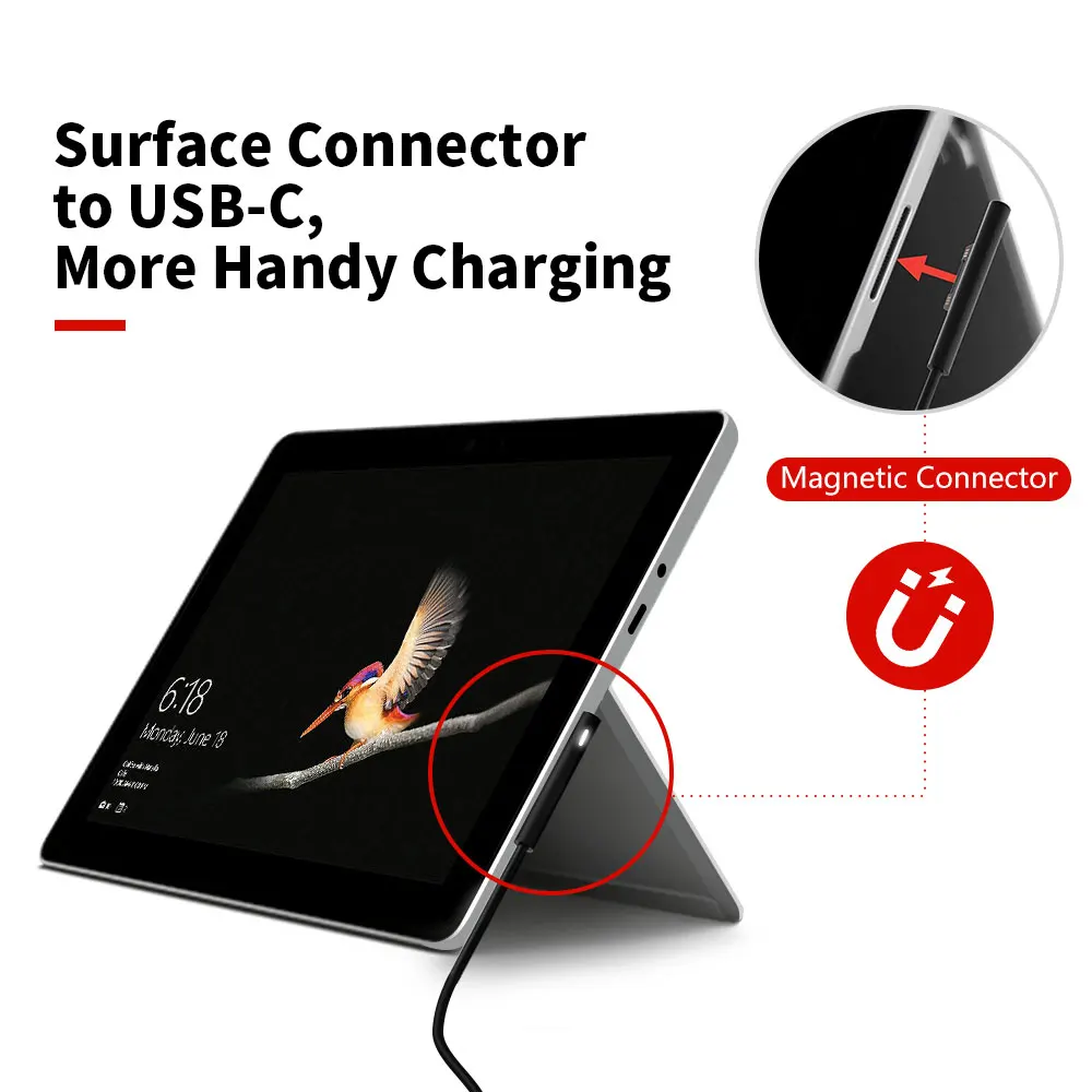 USB-C, кабель для зарядки, поверхности подключение к USB C Зарядное устройство кабель для microsoft Surface Pro 3/4/5/6, поверхность ноутбука/Surface Book 1/2