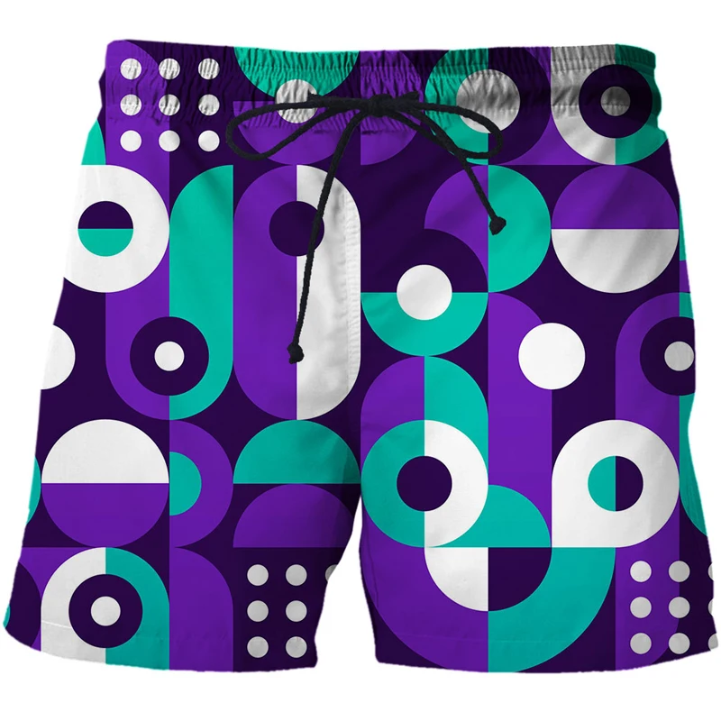 2021 New Arrival Shorts Geometry 3d print beach pants summer swimwear men short Quick-drying Sexy Mens Swim Briefs Beach Shorts