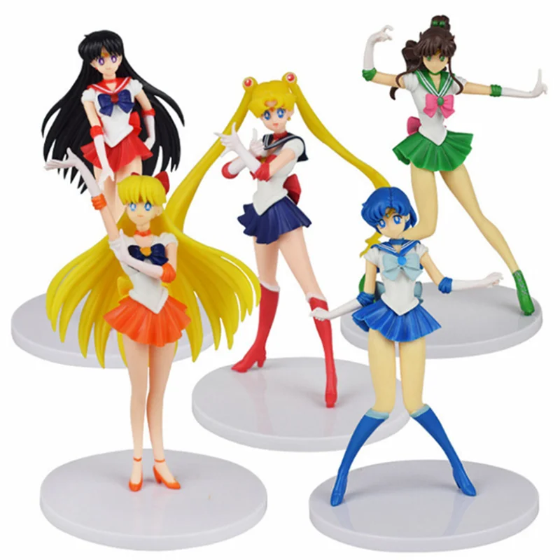 

5pcs/set 18cm Tsukino Usagi Action Figures Anime Figure Toy Collection Pvc Model Desktop Decor Toys For Children Surprise Gift