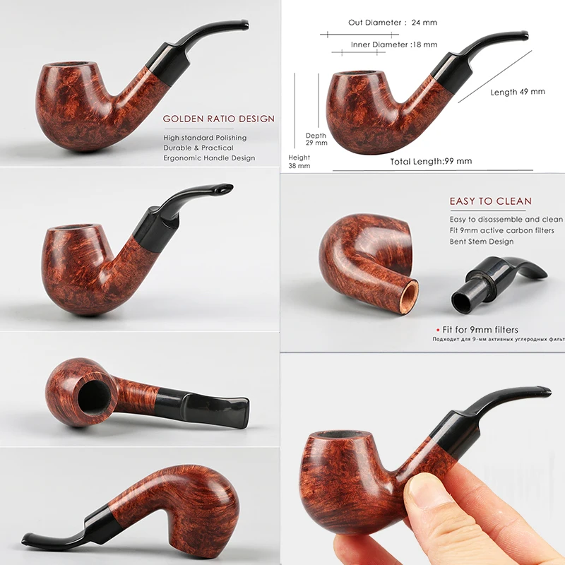 ⑨ Набор курительных труб + деревянные хьюмидоры трубные мешочки с бесплатными