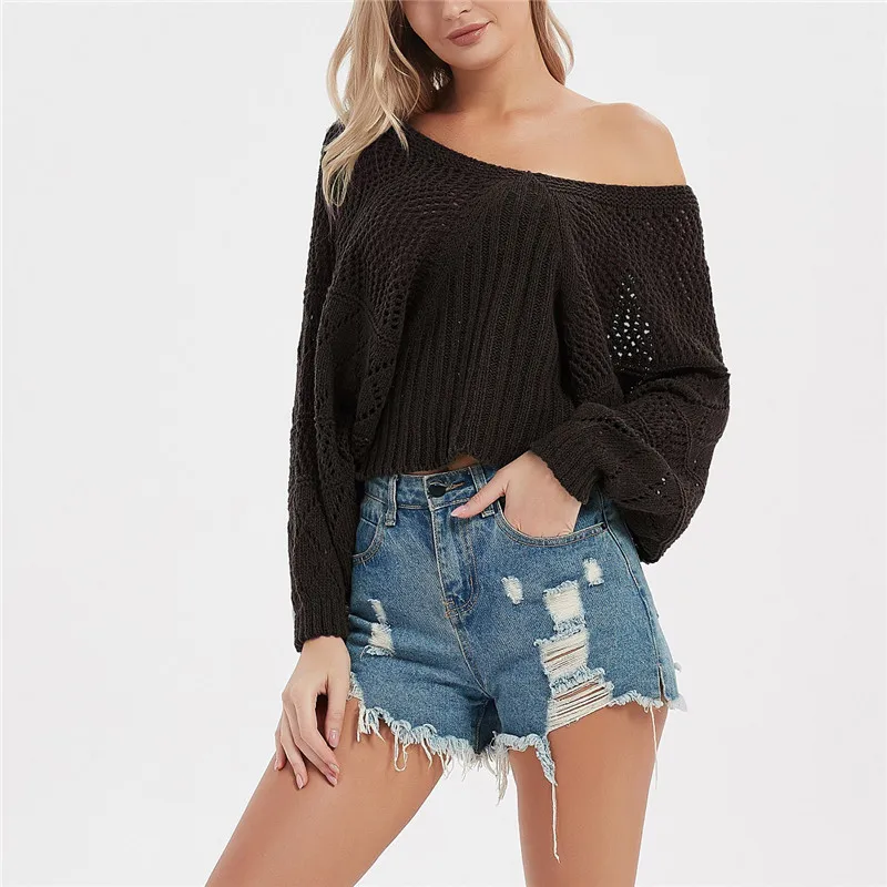 

Candy Color Women Sweaters Harajuku Office Lady Sweater Y2K Solid Streetwear Female Casaul Hollow Out Knitted Pullovers SW008