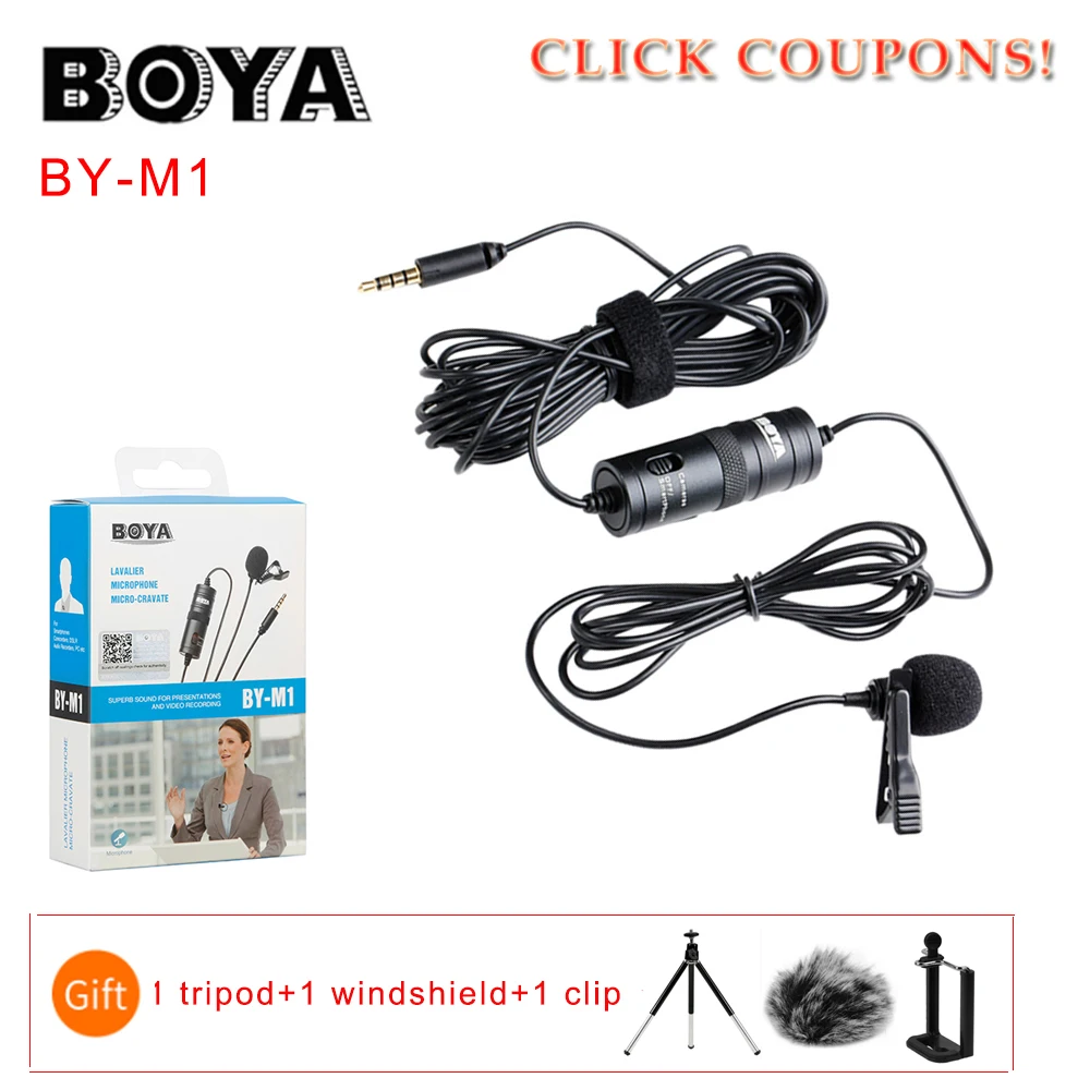 Конденсаторный петличный микрофон BOYA BY M1 6m|Микрофоны| |