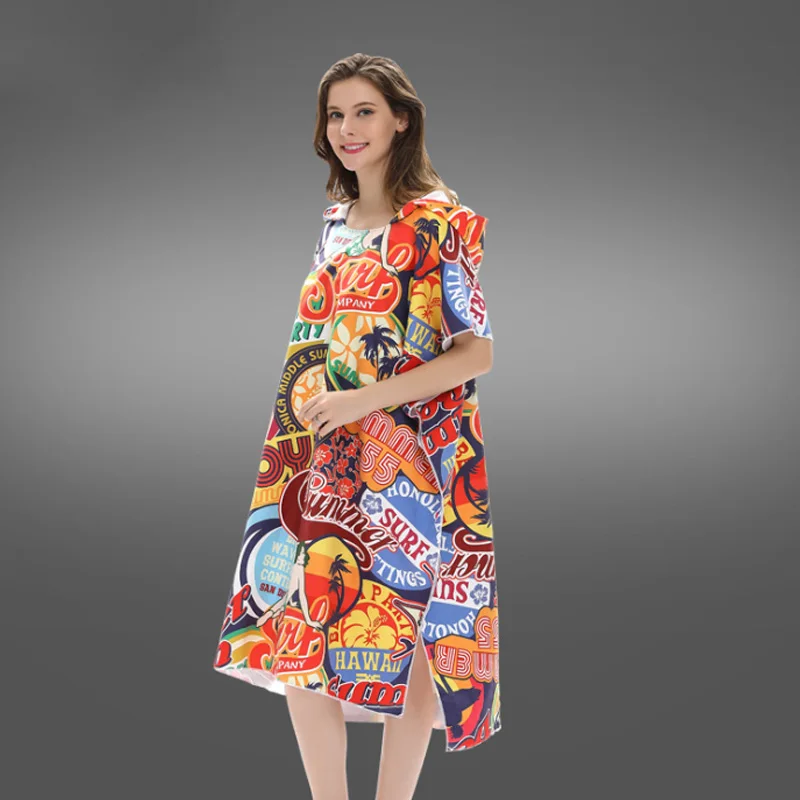 Банный халат с принтом для смены одежды банное полотенце модное уличное пляжное