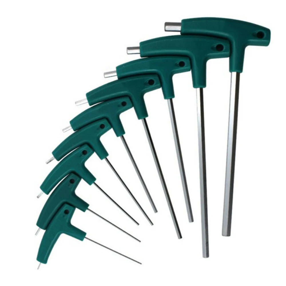 

Silver Hex Socket Screwdriver Hand Tools Supplies 9pcs T-Handle Driver