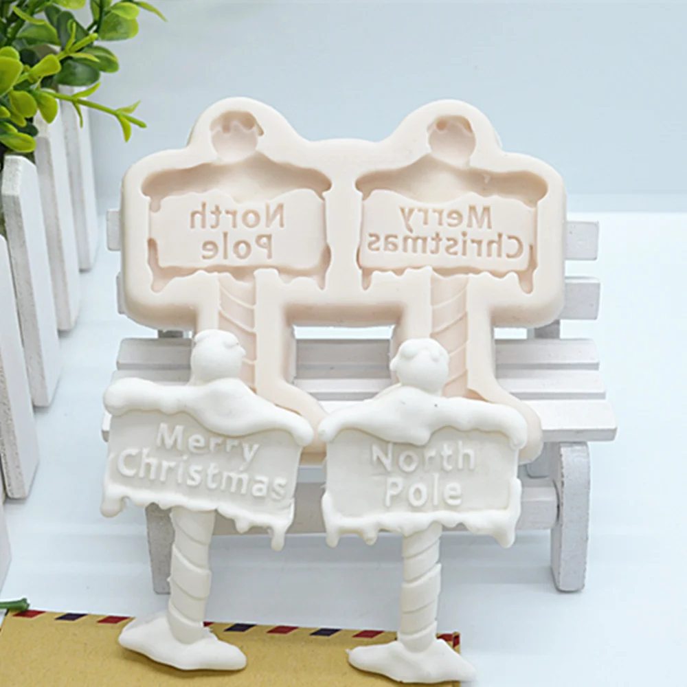Luyou 1Pc Christmas Signs Silicone Fondant Molds Resin Mold Baking Accessories Christmas Wedding Cake Decorating Tools FM1288
