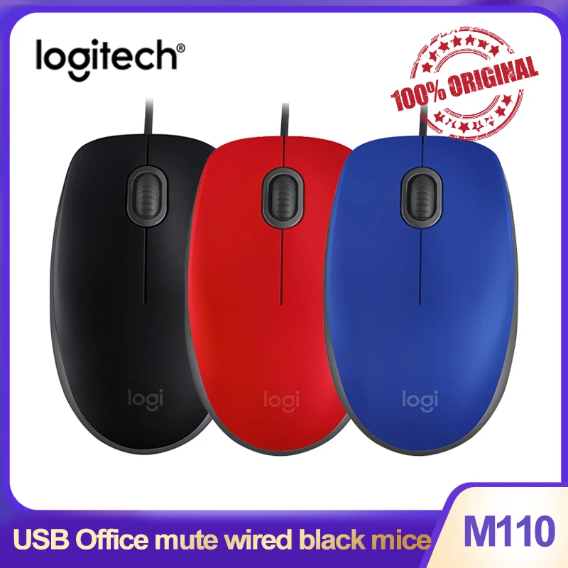 

Logitech M110 wired Mute USB Silent Mice For Mac PC Laptop Notebook Tablet PC Portable Office Gaming Mouse