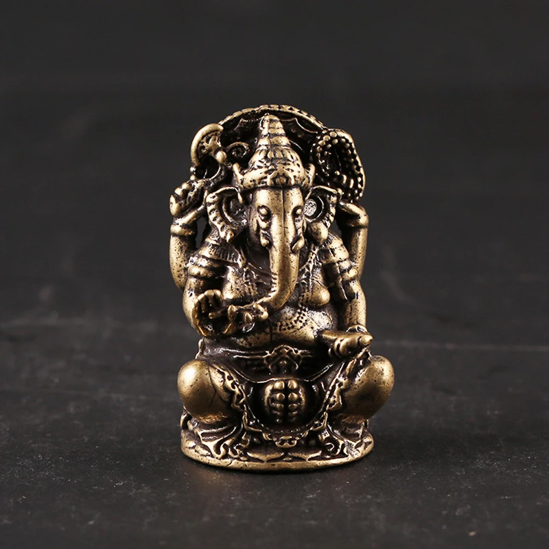 Латунь Буддизм Статуэтка Ганеша Бронзовая статуя скульптура слона статуэтки