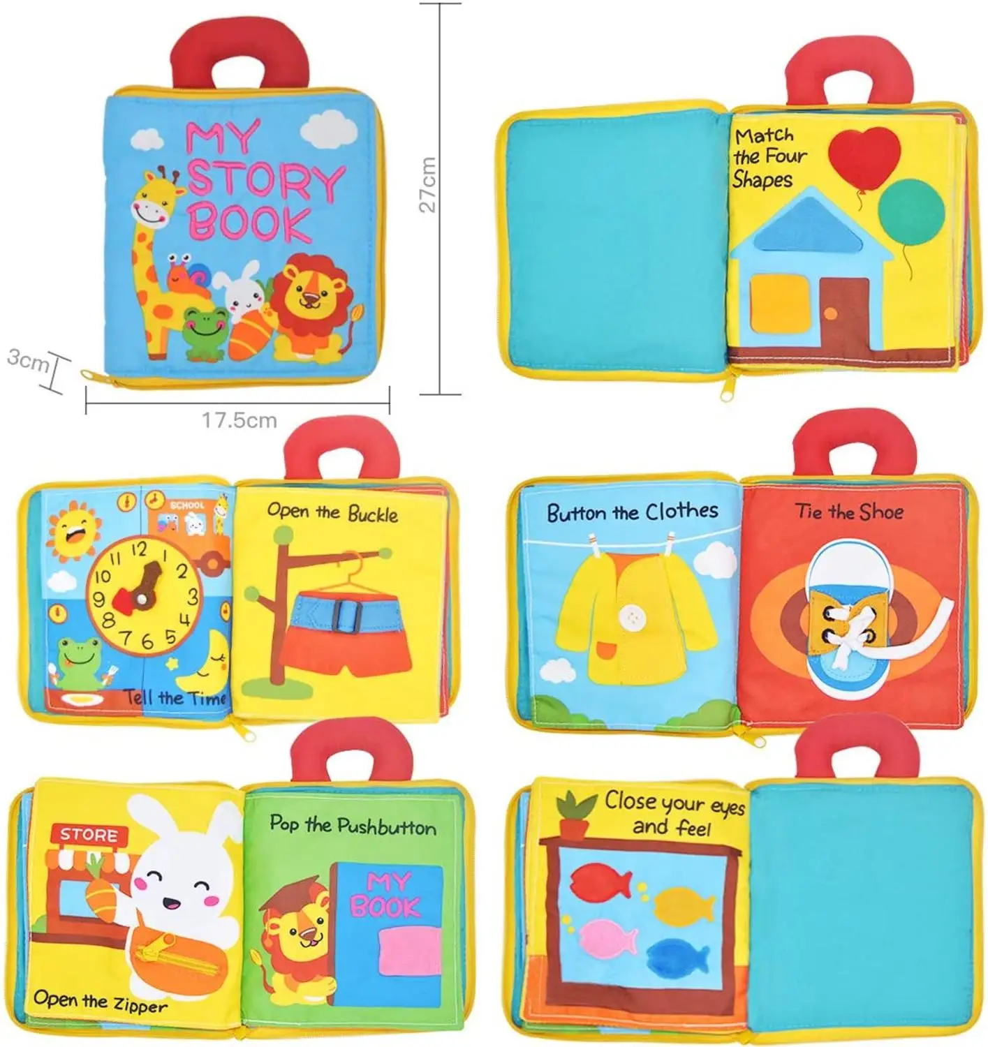 Beiens детская книга Мягкие 3D Монтессори детские игрушки для малышей обучающие