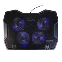 wisenovo laptop cooling pad 4 fans with blue led light adjustable bracket height angle suitable for laptops tablets
