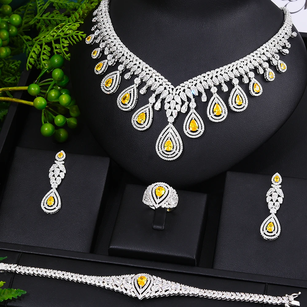 Missvikki роскошный нигерийский Дубай ожерелье серьги кольцо комплект ювелирных изделий для женщин Свадебные наборы ювелирных изделий 2020