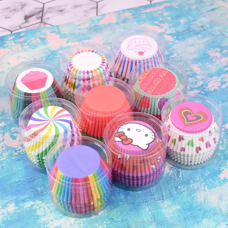 100 искусственные бумажные стаканчики для кексов и коробка подкладка кухонные