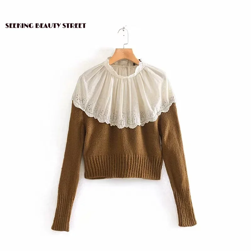 Зимняя женская одежда новый стиль 2019 небольшой аромат вышивка Вязанный свитер