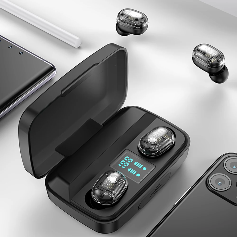 TWS Bluetooth-совместимые беспроводные наушники 5.0 портативные внешние аккумуляторы