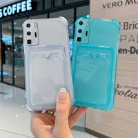clear soft silicone phone cover for xiaomi redmi note 10 pro case luxury card pocket tpu redmi mi note 8 9 pro max 9s cute cases