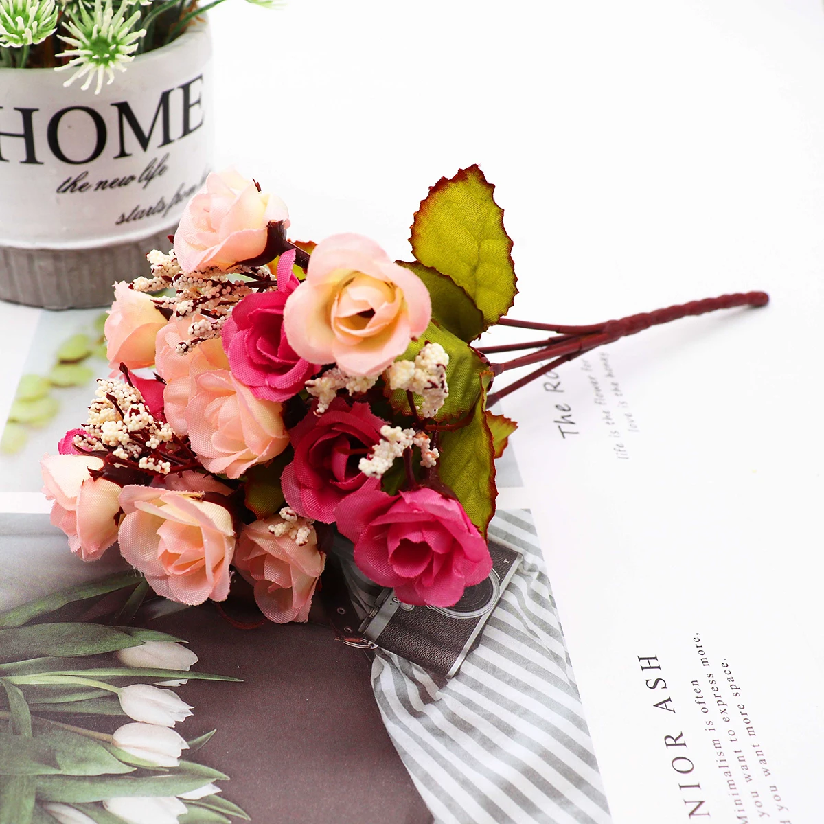 

Искусственные шелковые розы 15 шт.