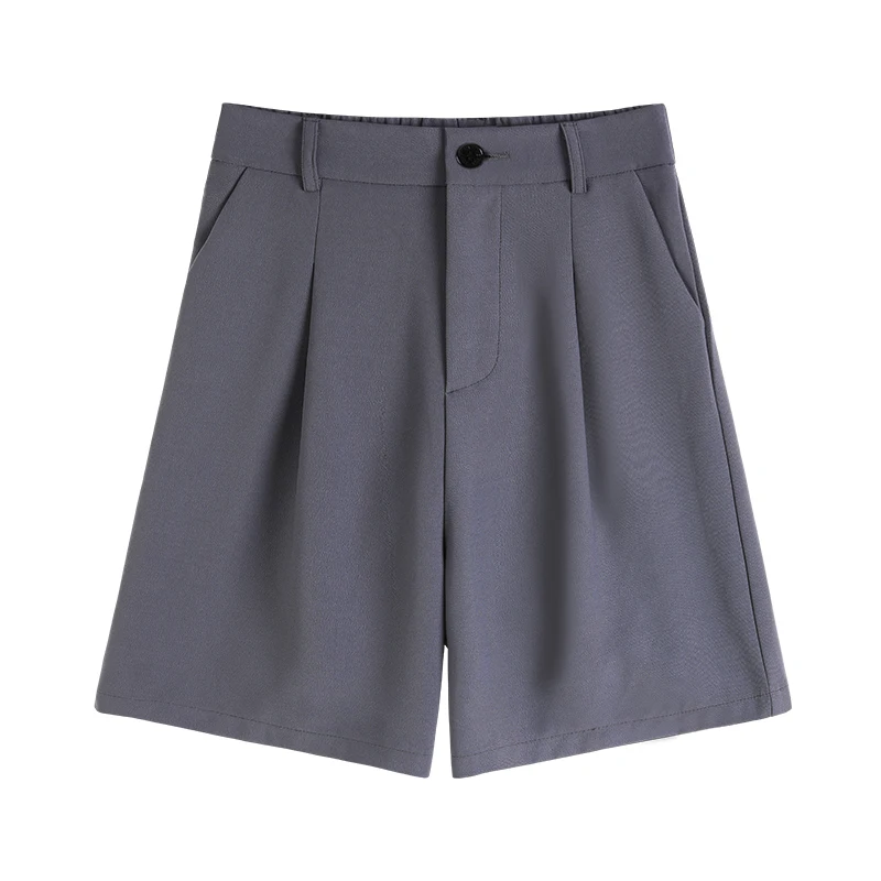 

Woman Pants Harajuku Plus Size Suit Short Black Gray High Waist Biker Sports Cycling Wide Leg Pants Solid Office Femme Summer