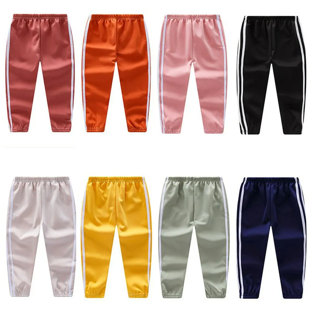 

2021 Fall/winter Girl Pants Pure Color Side Stripe Sports Leggings for Kid Girls Sweatpants Kids Leggings Sport Trousers Outwear