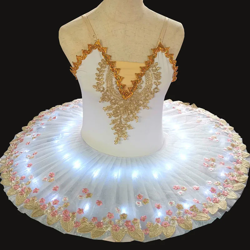 

Girl's white ballet skirt, LED light pattern, boy's costume, dancer's costume, Halloween led occupation, boy's festival dress