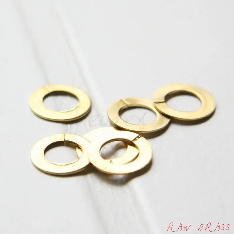 60 шт. необработанное Латунное плоское Открытое кольцо петля 10x6 мм (3029C)|Ювелирная