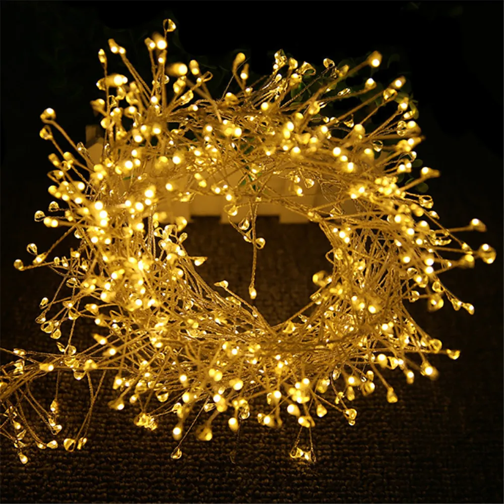 

100/200/300 LED String Firecrackers Cluster Garland Fairy Lights Holiday Copper Wire Firecracker Light For Wedding Christmas