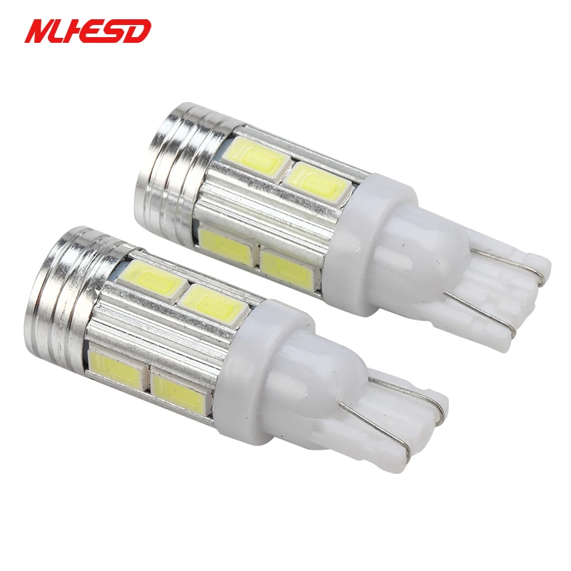 

100pcs T10 5630 10SMD LED Bulb for W5W cars Interior Light 12V White License Plate Wedge Side 5W5 LED signal Lamp 192 168