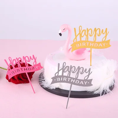 

Happy Birthday Cake Topper Acrylic Letter Cake Toppers Party Supplies Happy Birthday Black Cake Decorations